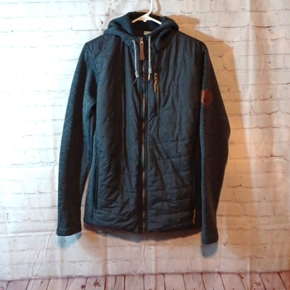 WanaBee Out Door Freedom Gray Fleece Hoodie Jacket M  New Tags